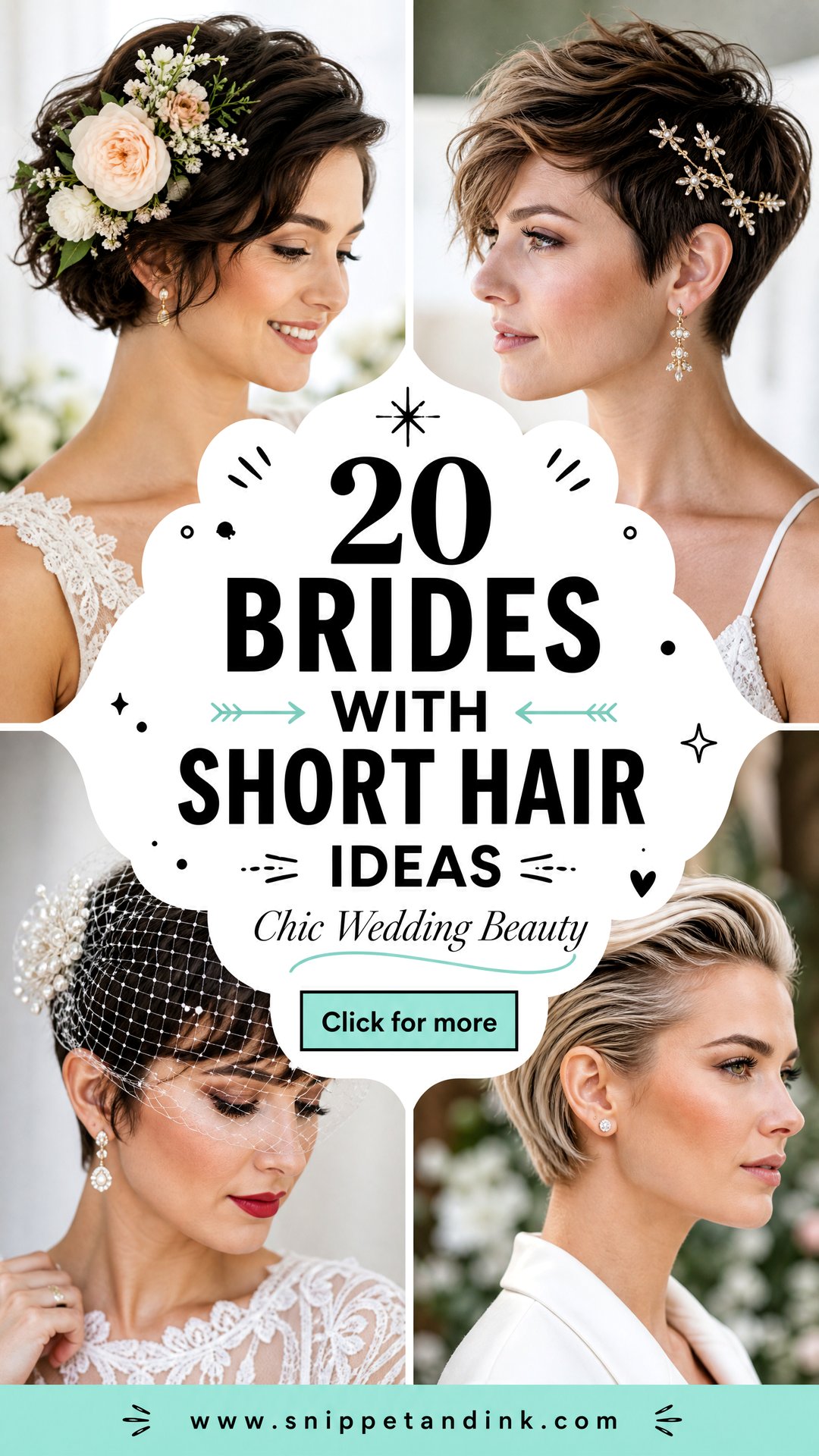 20 Brides with Short Hair Ideas for Chic Wedding Beauty - 20 Brides with Short Hair Ideas for Chic Wedding Beauty