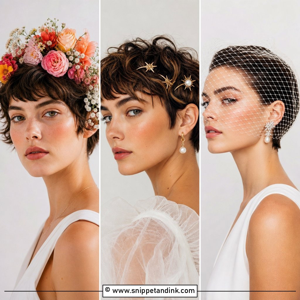 20 Brides with Short Hair Ideas for Chic Wedding Beauty