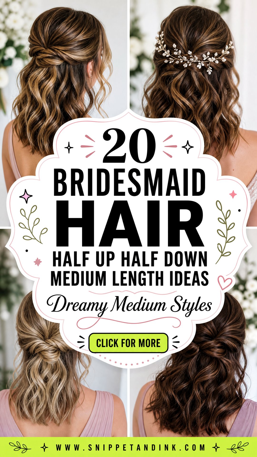 20 Bridesmaid Hair Half Up Half Down Medium Length Ideas - 20 Bridesmaid Hair Half Up Half Down Medium Length Ideas