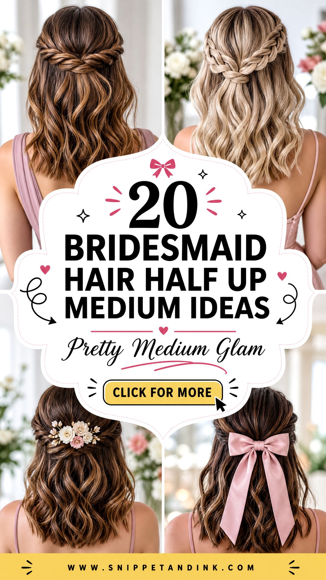20 Bridesmaid Hair Half Up Medium Ideas for Weddings - 20 Bridesmaid Hair Half Up Medium Ideas for Weddings