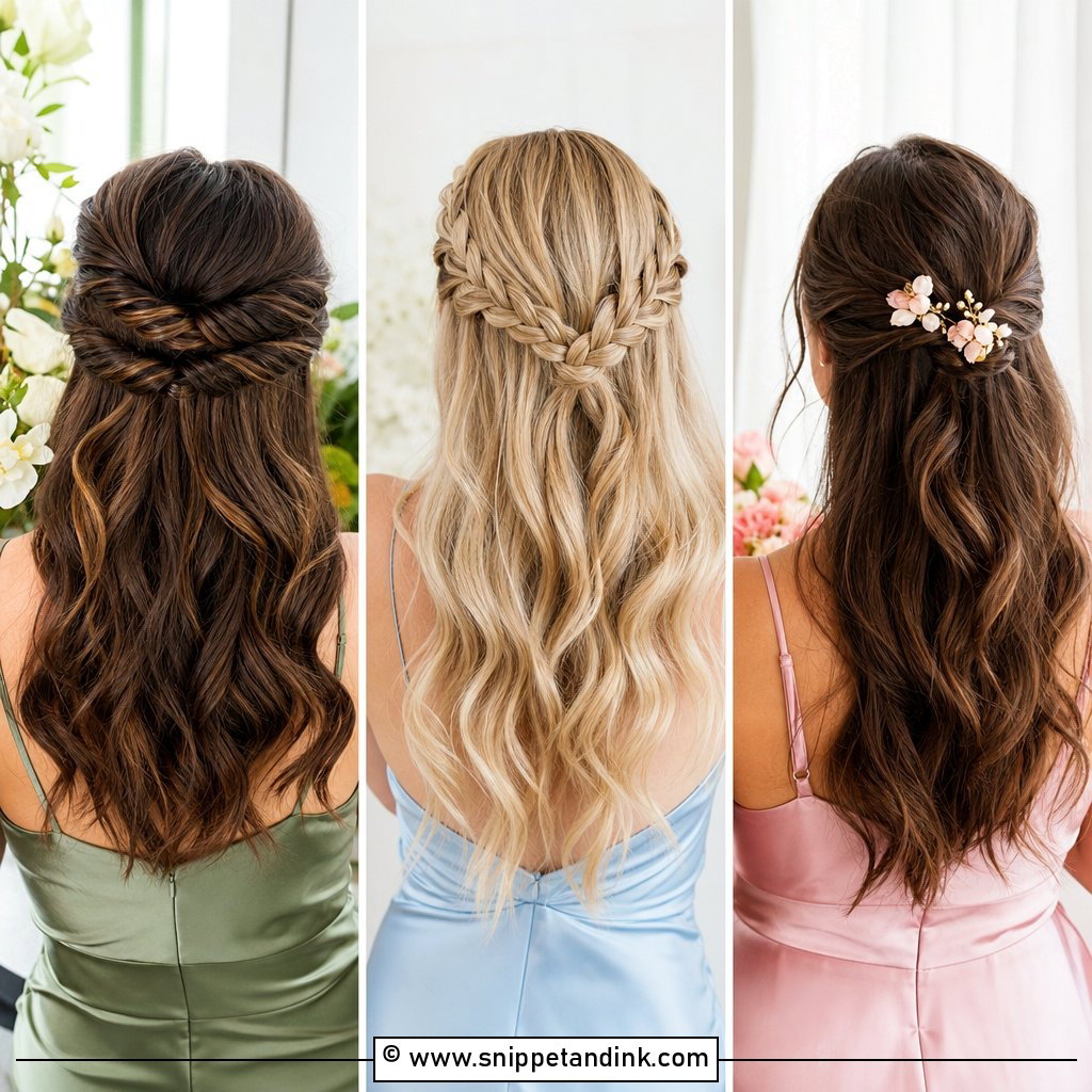 20 Bridesmaid Hair Half Up Medium Ideas for Weddings