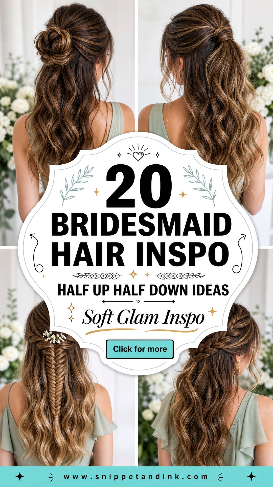 20 Bridesmaid Hair Inspo Half Up Half Down Ideas Soft Glam - 20 Bridesmaid Hair Inspo Half Up Half Down Ideas: Soft Glam