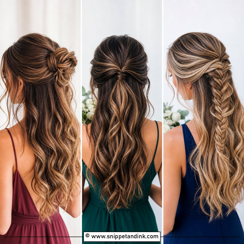 20 Bridesmaid Hair Inspo Half Up Half Down Ideas Soft Glam