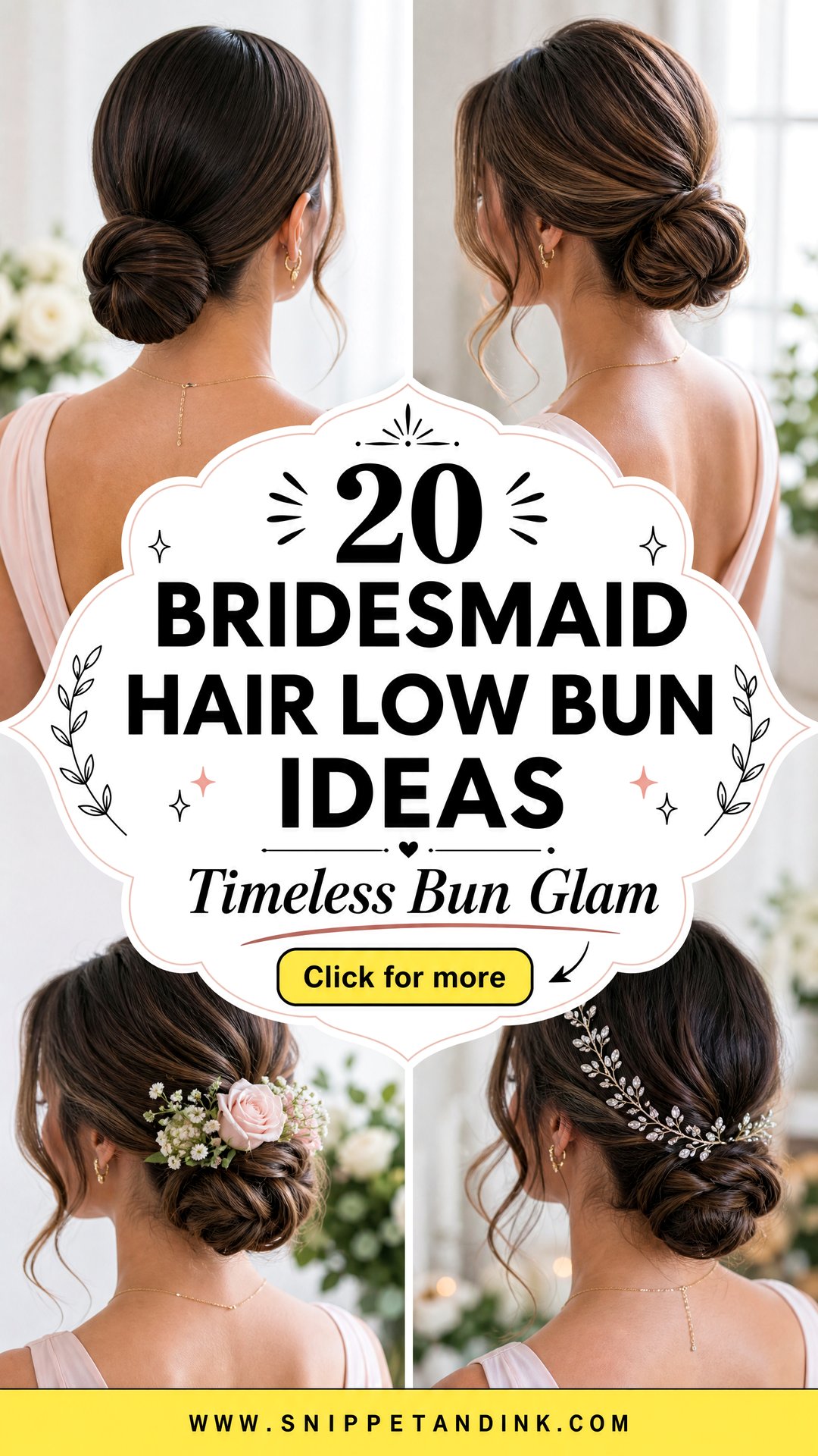 20 Bridesmaid Hair Low Bun Ideas for Timeless Wedding Glam - 20 Bridesmaid Hair Low Bun Ideas for Timeless Wedding Glam