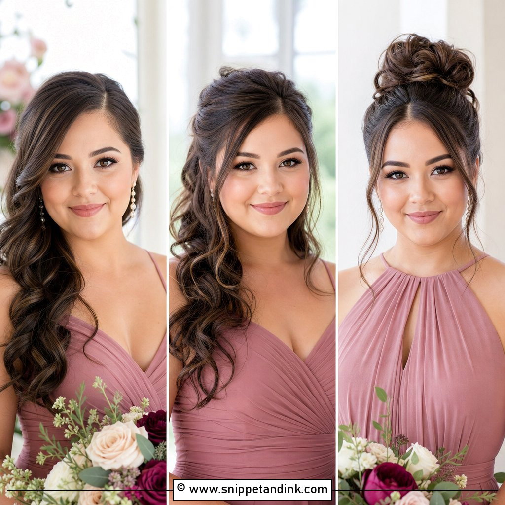 20 Bridesmaid Hair Round Face Ideas for Flattering Glam