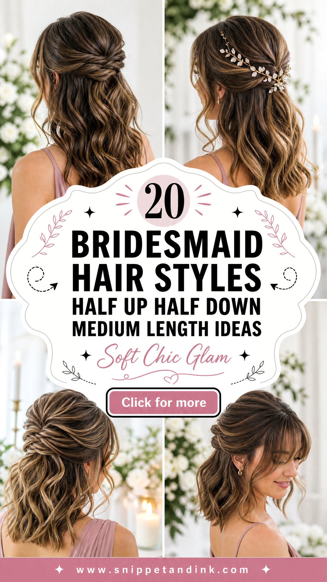20 Bridesmaid Hair Styles Half Up Half Down Medium Length Chic - 20 Bridesmaid Hair Styles Half Up Half Down Medium Length: Chic
