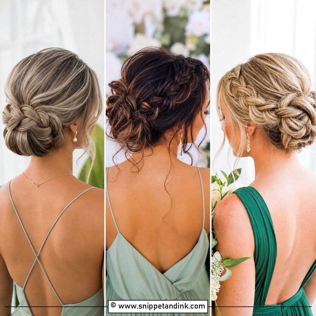 20 Bridesmaid Hair Updo Braid Ideas for Romantic Weddings