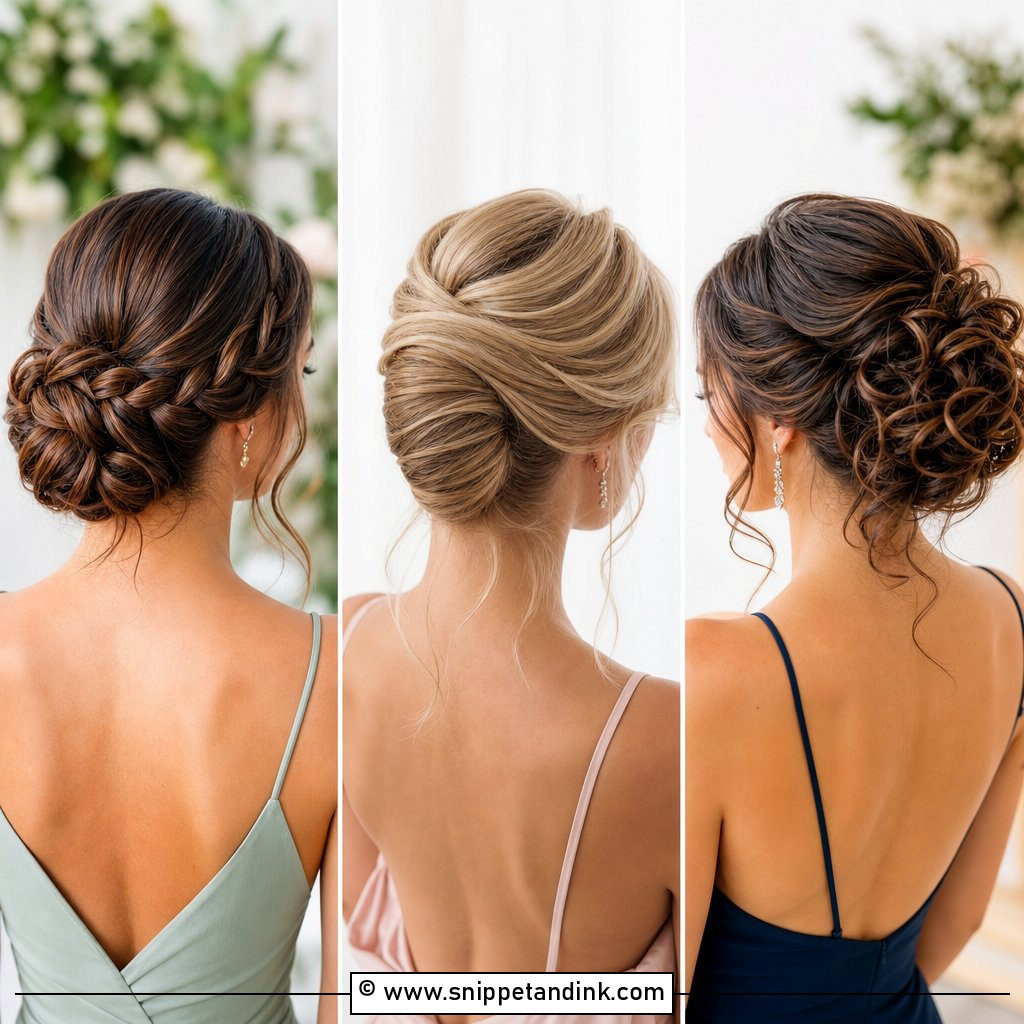 20 Bridesmaid Hair Updo Long Ideas for Elegant Weddings