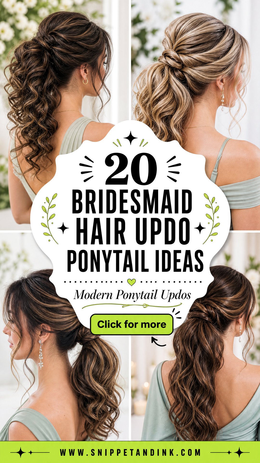 20 Bridesmaid Hair Updo Ponytail Ideas for Modern Weddings - 20 Bridesmaid Hair Updo Ponytail Ideas for Modern Weddings