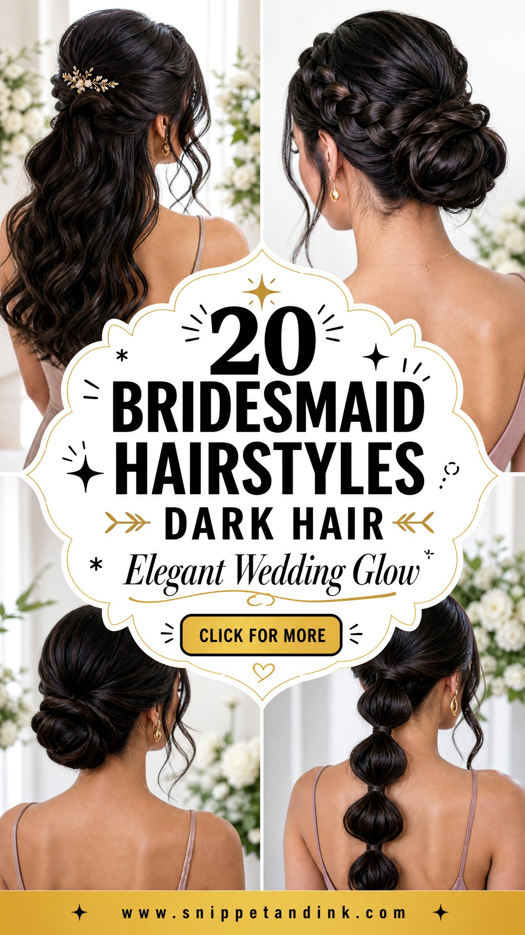 20 Bridesmaid Hairstyles Dark Hair for Elegant Wedding Glow - 20 Bridesmaid Hairstyles Dark Hair for Elegant Wedding Glow