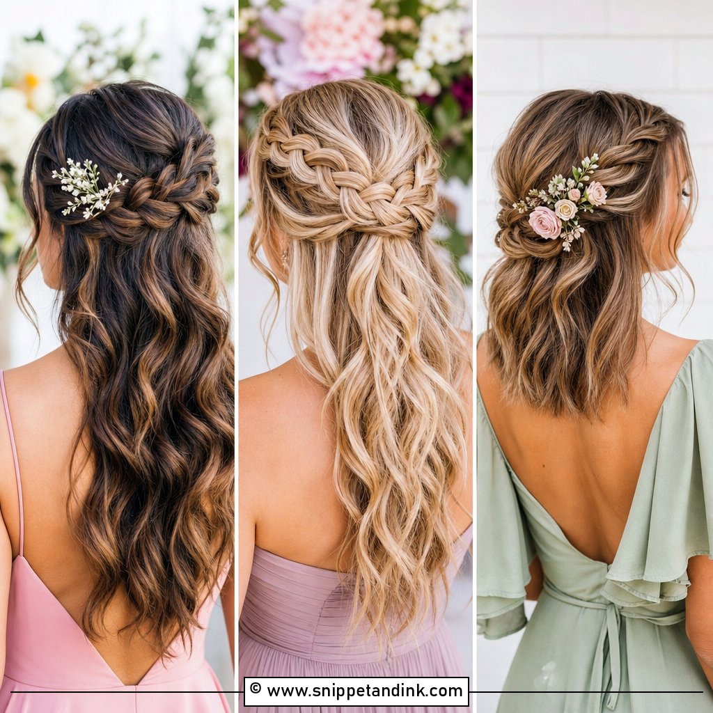20 Bridesmaid Hairstyles Half Up Half Down Braid Ideas