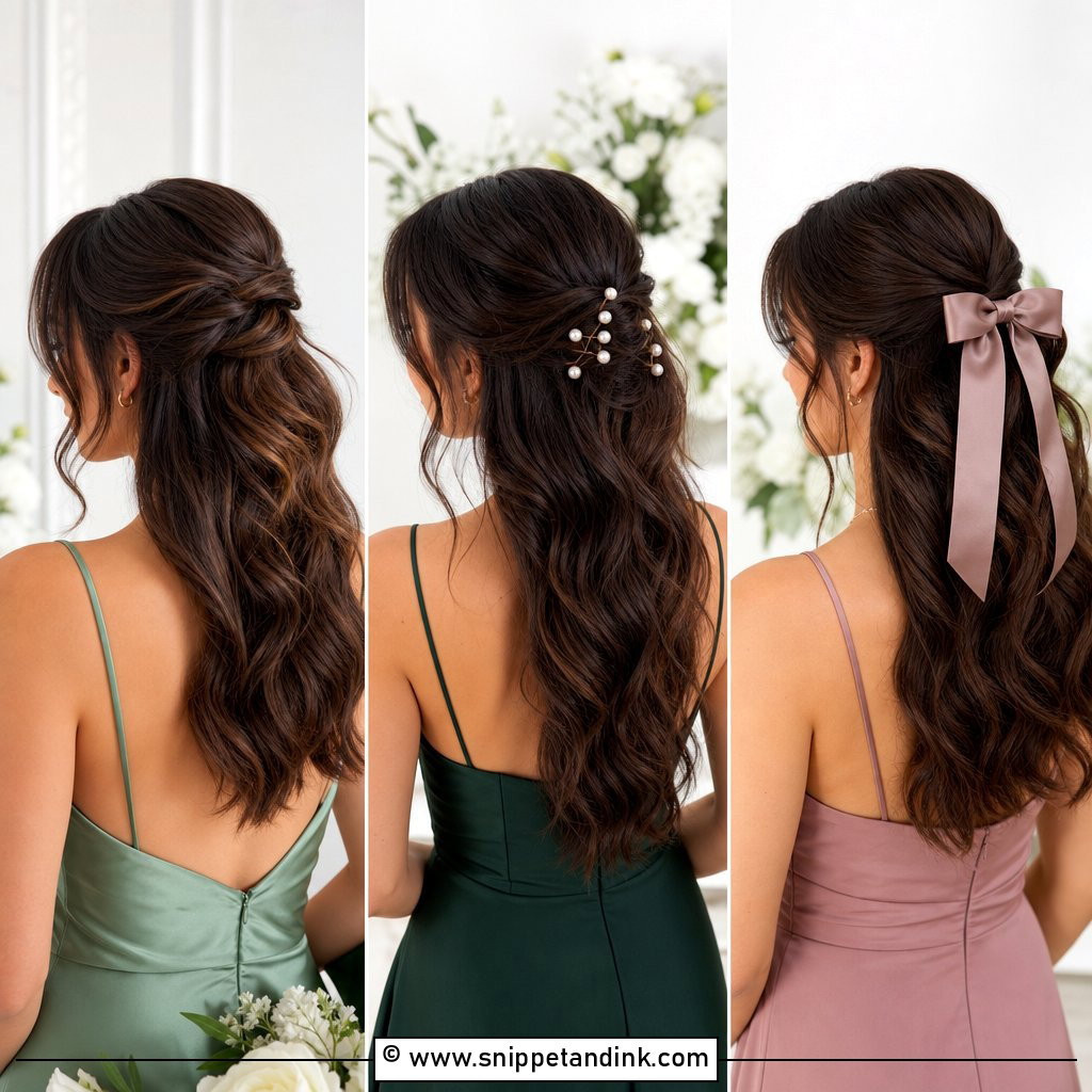20 Bridesmaid Hairstyles Half Up Half Down Brunette Ideas