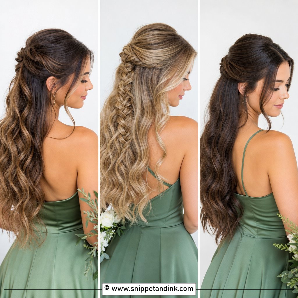 20 Bridesmaid Hairstyles Half Up Half Down Medium Length