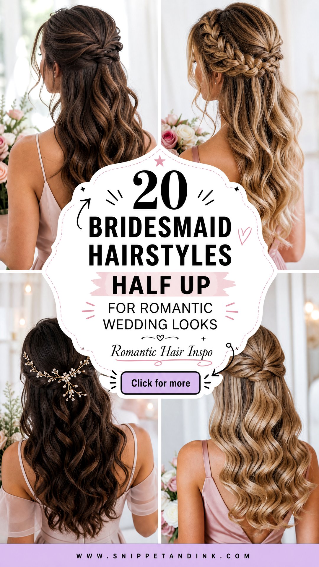 20 Bridesmaid Hairstyles Half Up for Romantic Wedding Looks - 20 Bridesmaid Hairstyles Half Up for Romantic Wedding Looks