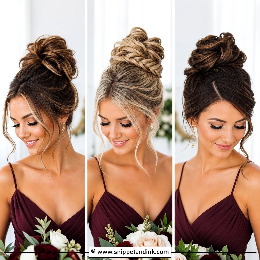 20 Bridesmaid Hairstyles High Bun Elegant Updos To Love
