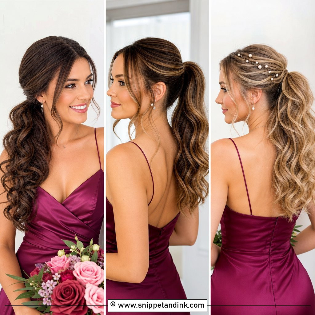 20 Bridesmaid Hairstyles Pony Chic Wedding Ponytail Ideas