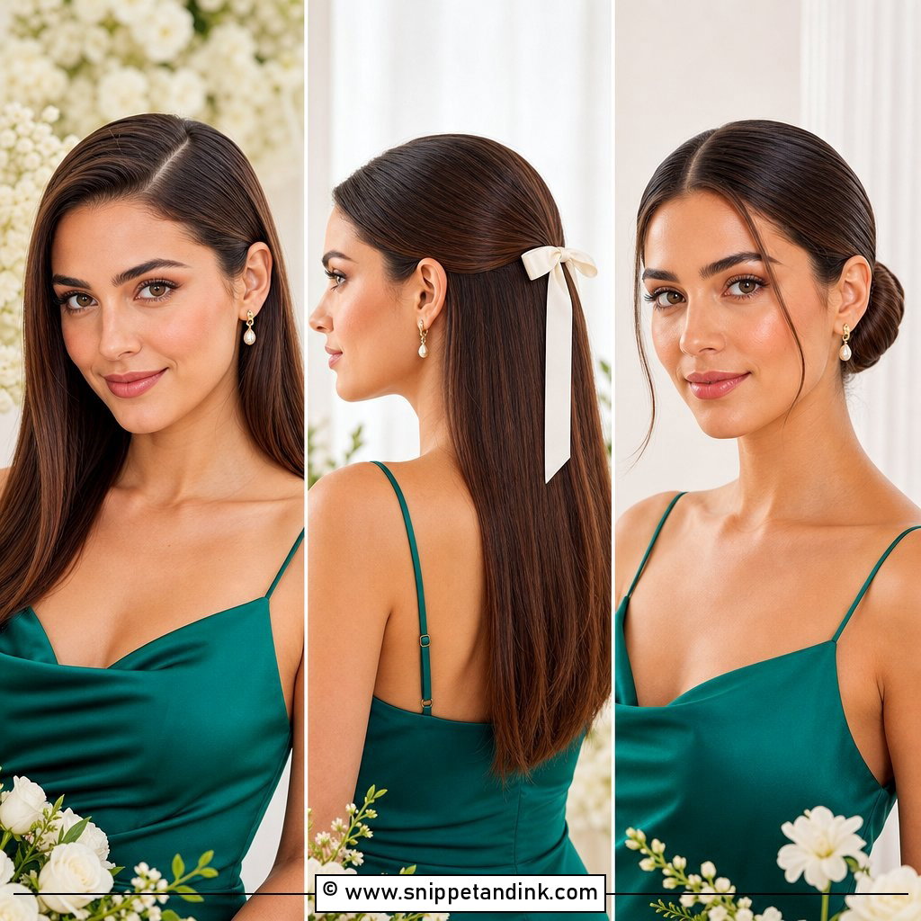 20 Bridesmaid Hairstyles Straight Hair Sleek Wedding Ideas