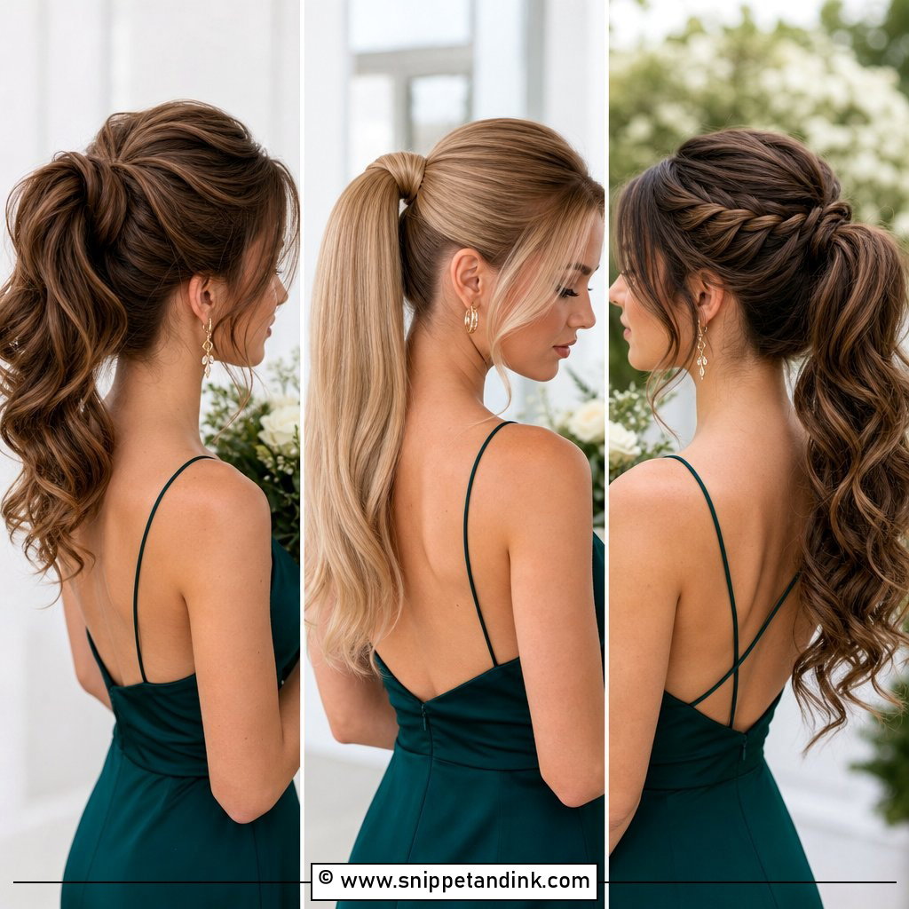 20 Bridesmaid Hairstyles Updo Ponytail Elegant Wedding Looks
