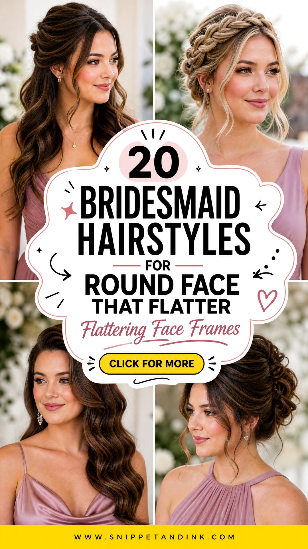 20 Bridesmaid Hairstyles for Round Face That Flatter - 20 Bridesmaid Hairstyles for Round Face That Flatter