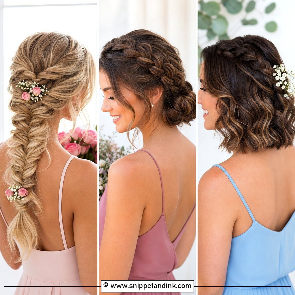 20 Bridesmaid Hairstyles with Braids for Romantic Detail