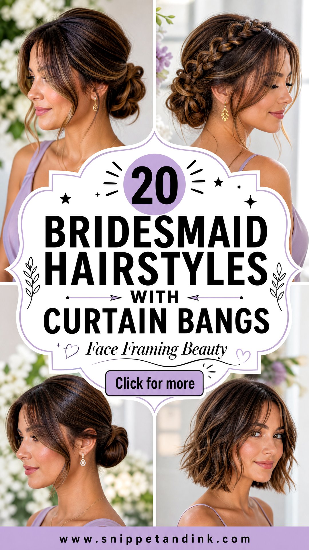 20 Bridesmaid Hairstyles with Curtain Bangs to Frame Faces - 20 Bridesmaid Hairstyles with Curtain Bangs to Frame Faces