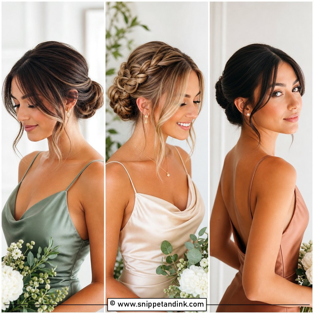 20 Bridesmaid Hairstyles with Curtain Bangs to Frame Faces