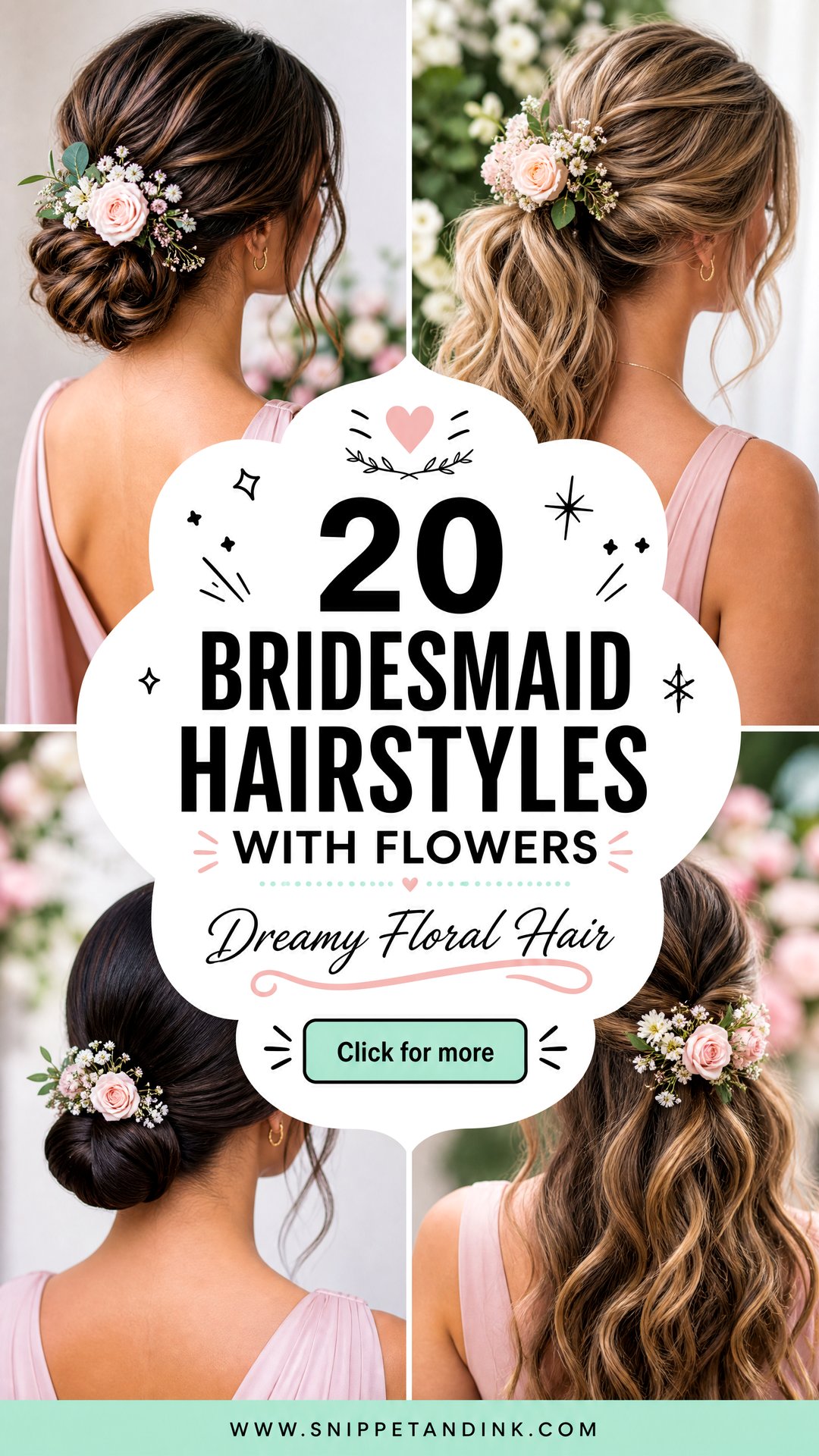 20 Bridesmaid Hairstyles with Flowers for Dreamy Weddings - 20 Bridesmaid Hairstyles with Flowers for Dreamy Weddings