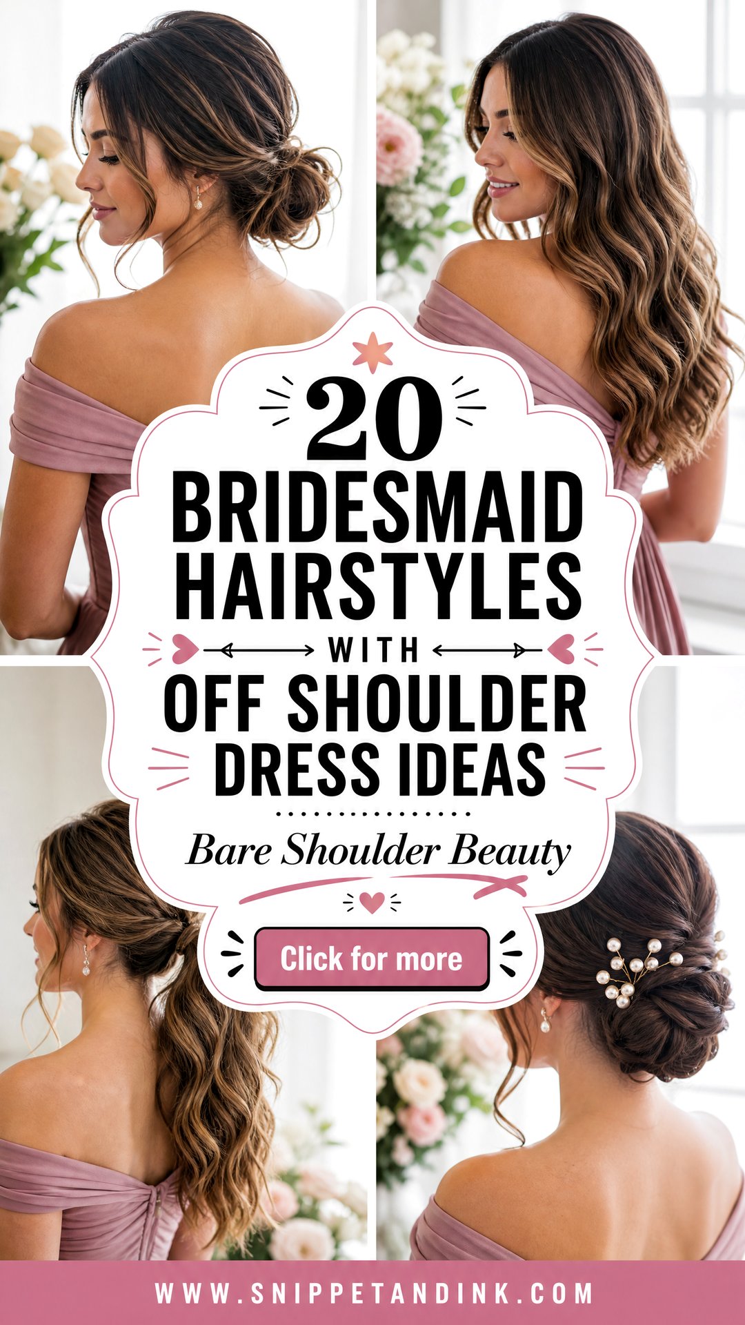 20 Bridesmaid Hairstyles with Off Shoulder Dress Ideas - 20 Bridesmaid Hairstyles with Off Shoulder Dress Ideas