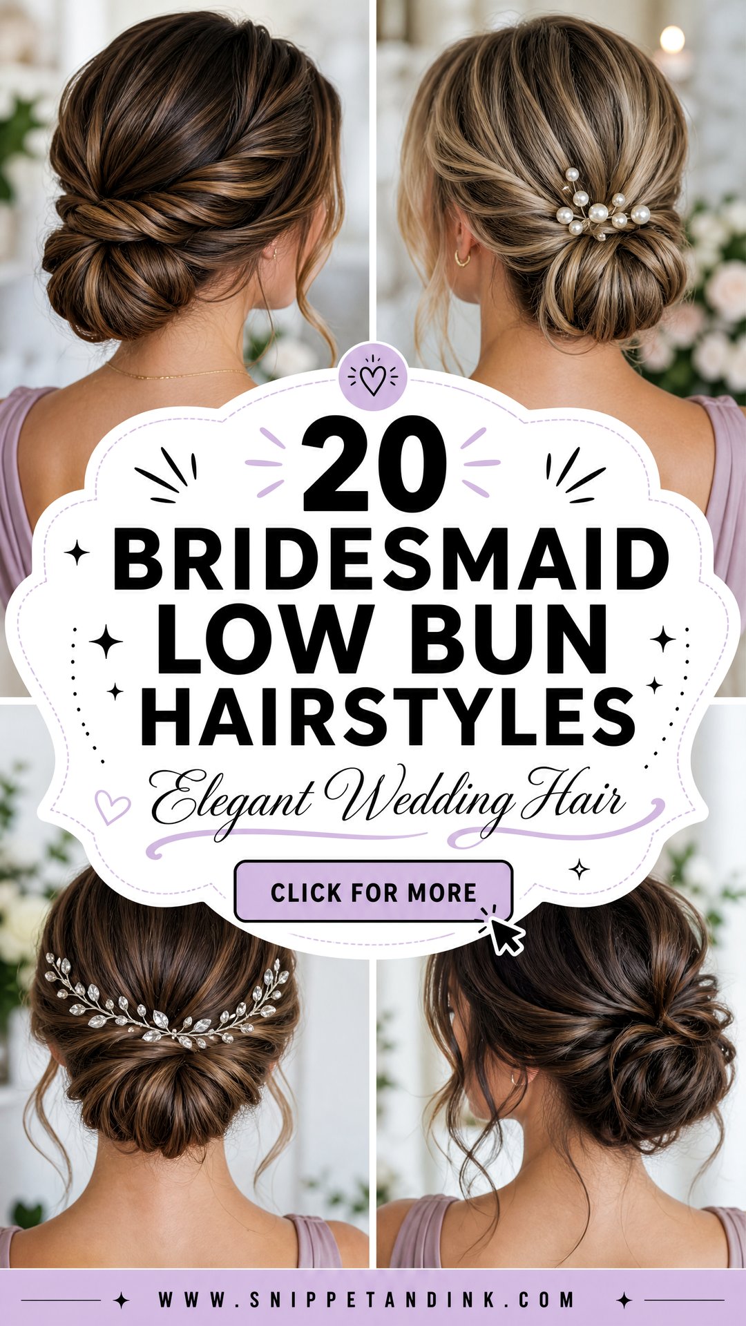 20 Bridesmaid Low Bun Hairstyles for Elegant Weddings - 20 Bridesmaid Low Bun Hairstyles for Elegant Weddings