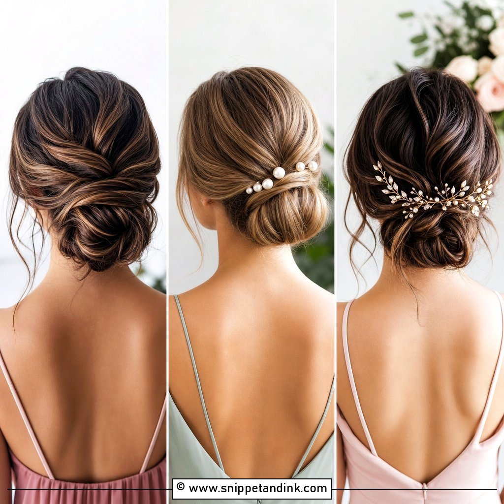 20 Bridesmaid Low Bun Hairstyles for Elegant Weddings