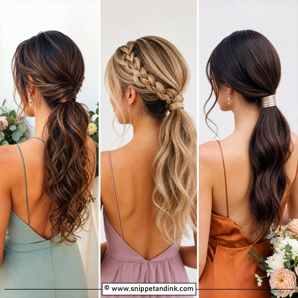 20 Bridesmaid Low Ponytail Ideas for Modern Romance