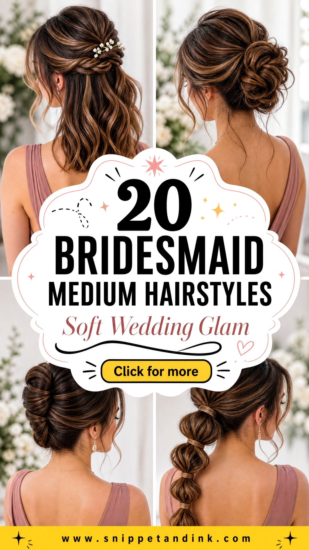 20 Bridesmaid Medium Hairstyles for Soft Wedding Glam - 20 Bridesmaid Medium Hairstyles for Soft Wedding Glam