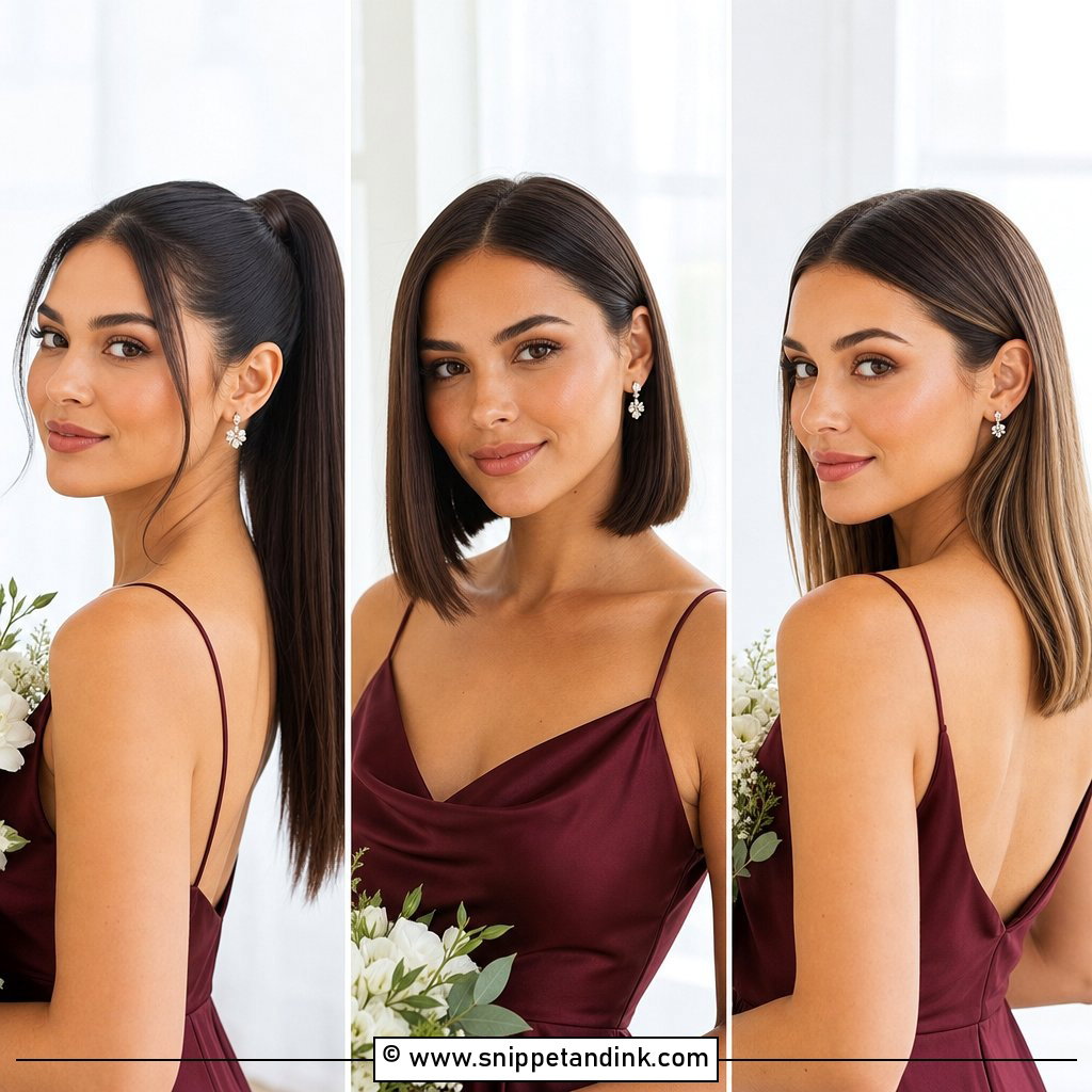 20 Bridesmaid Straight Hairstyles for Sleek Wedding Glam