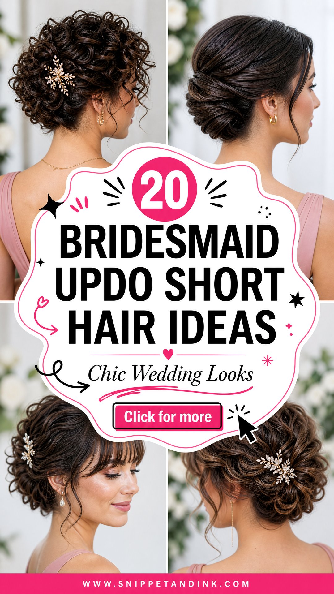 20 Bridesmaid Updo Short Hair Ideas for Chic Weddings - 20 Bridesmaid Updo Short Hair Ideas for Chic Weddings