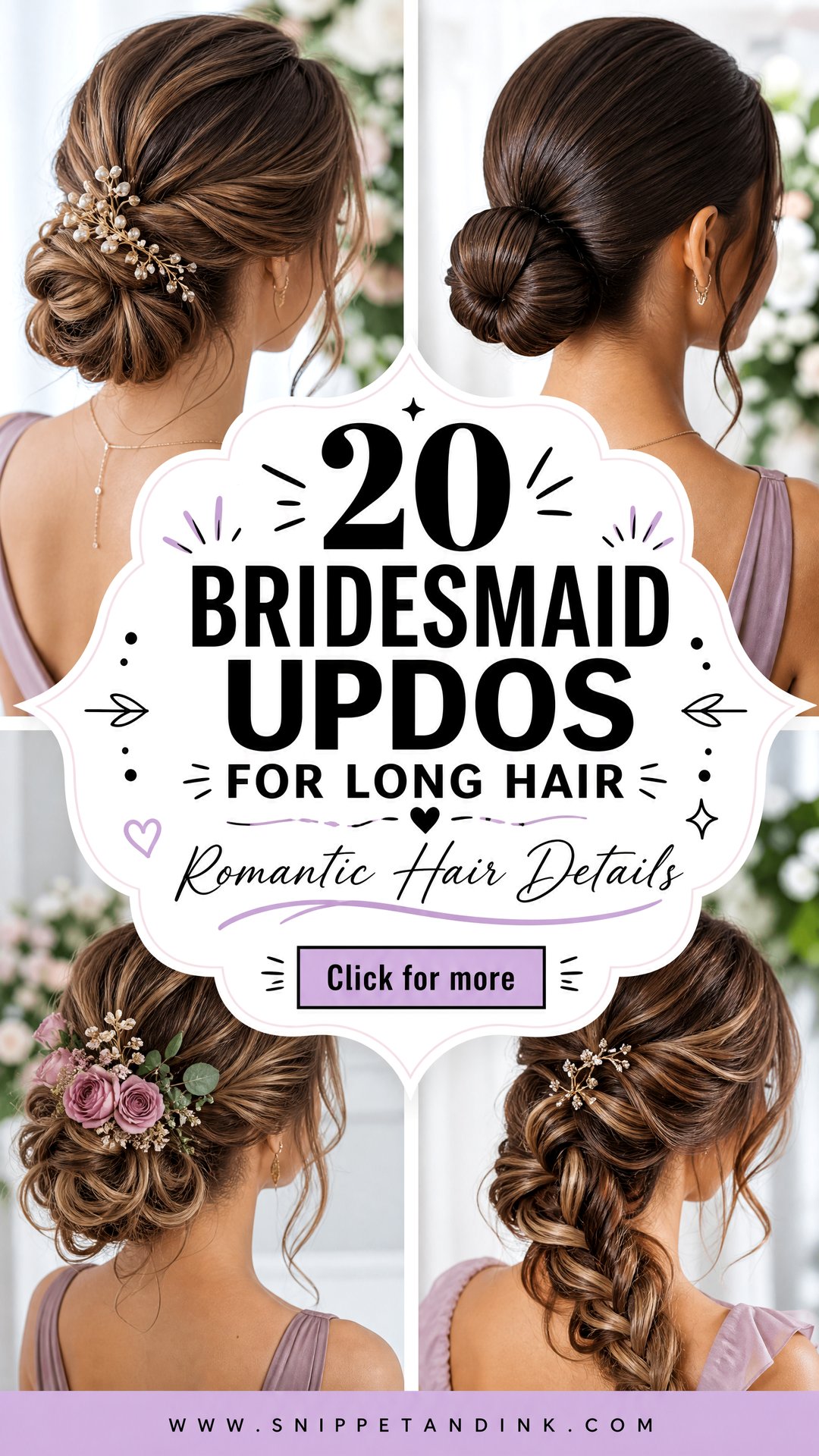20 Bridesmaid Updos for Long Hair With Romantic Detail - 20 Bridesmaid Updos for Long Hair With Romantic Detail