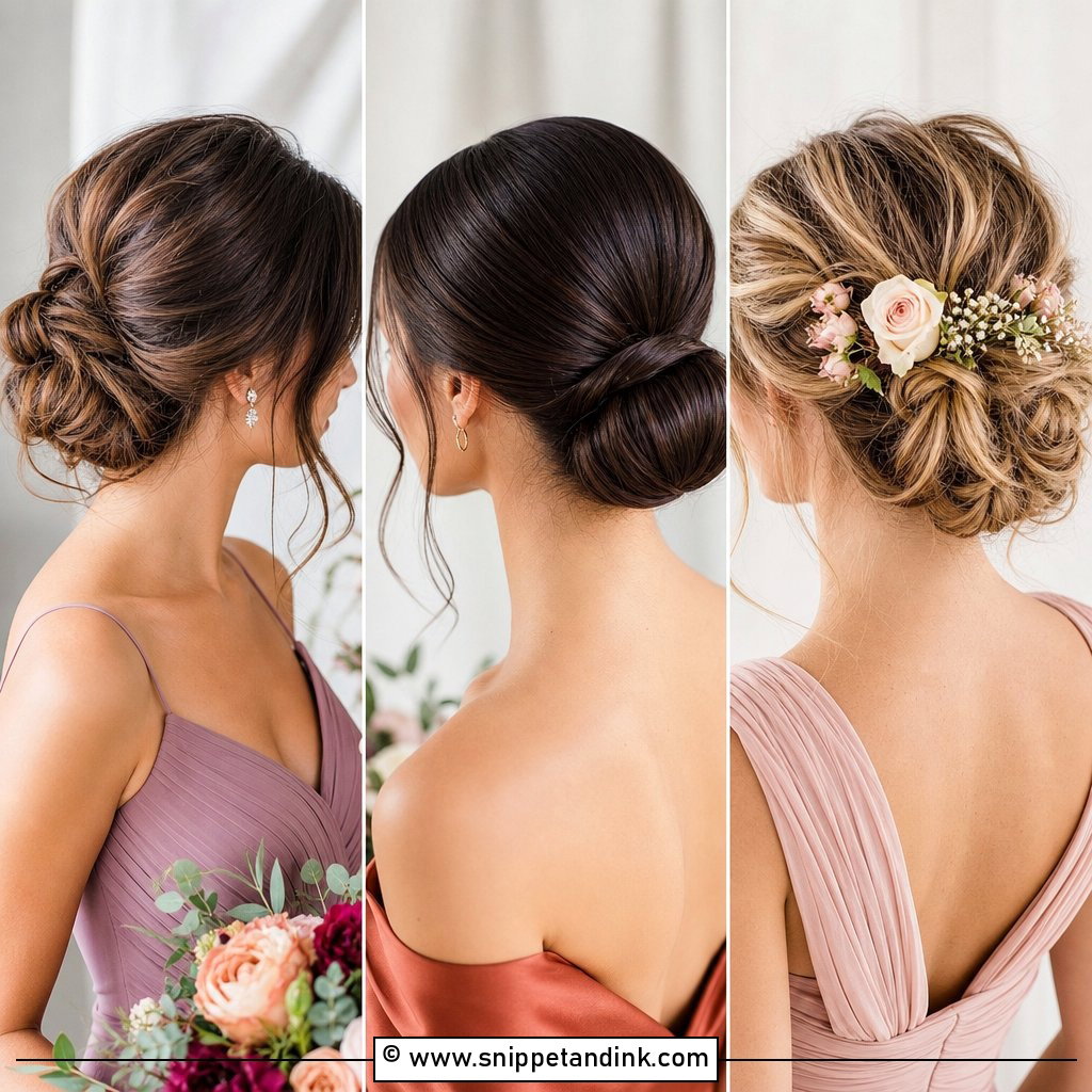 20 Bridesmaid Updos for Long Hair With Romantic Detail