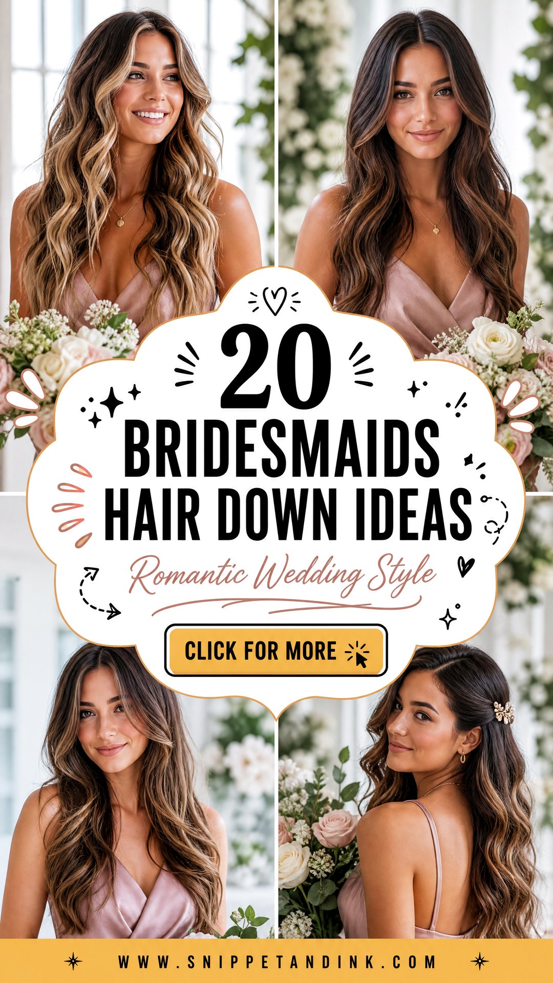 20 Bridesmaids Hair Down Ideas for Romantic Wedding Style - 20 Bridesmaids Hair Down Ideas for Romantic Wedding Style