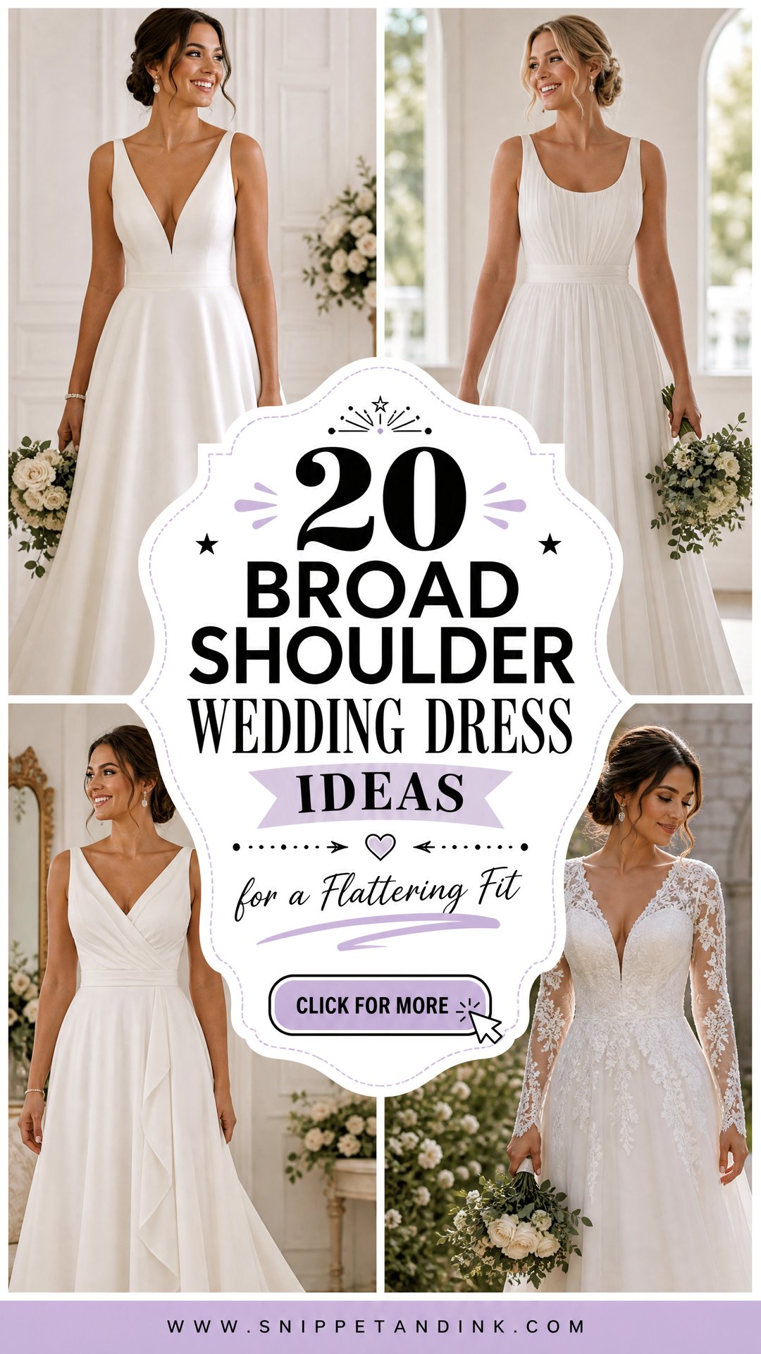 20 Broad Shoulder Wedding Dress Ideas for a Flattering Fit - 20 Broad Shoulder Wedding Dress Ideas for a Flattering Fit