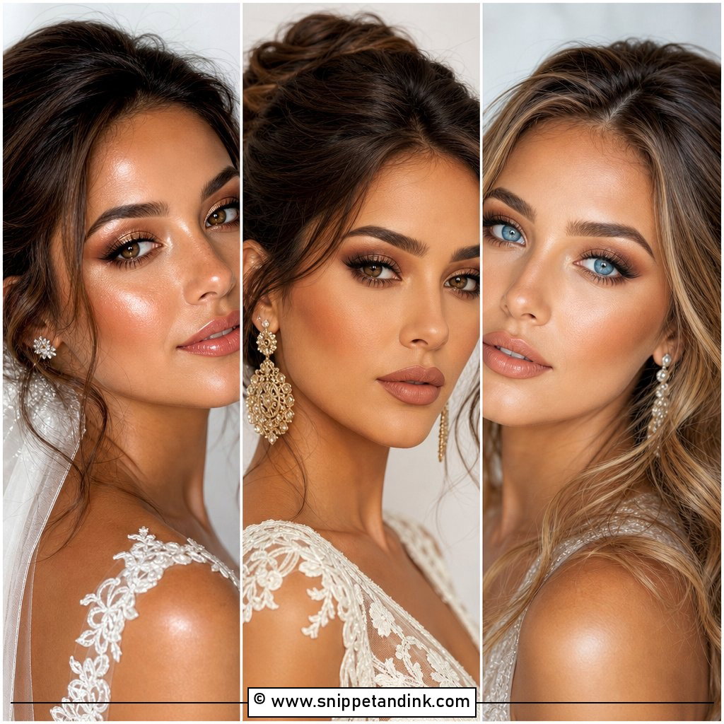 20 Bronzey Glowy Bridal Makeup Ideas for Radiant Brides