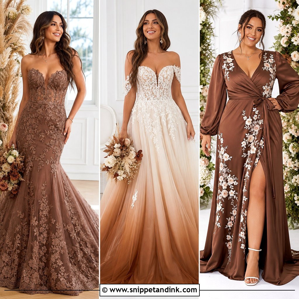 20 Brown Bridal Dress Ideas for a Stunning Modern Look