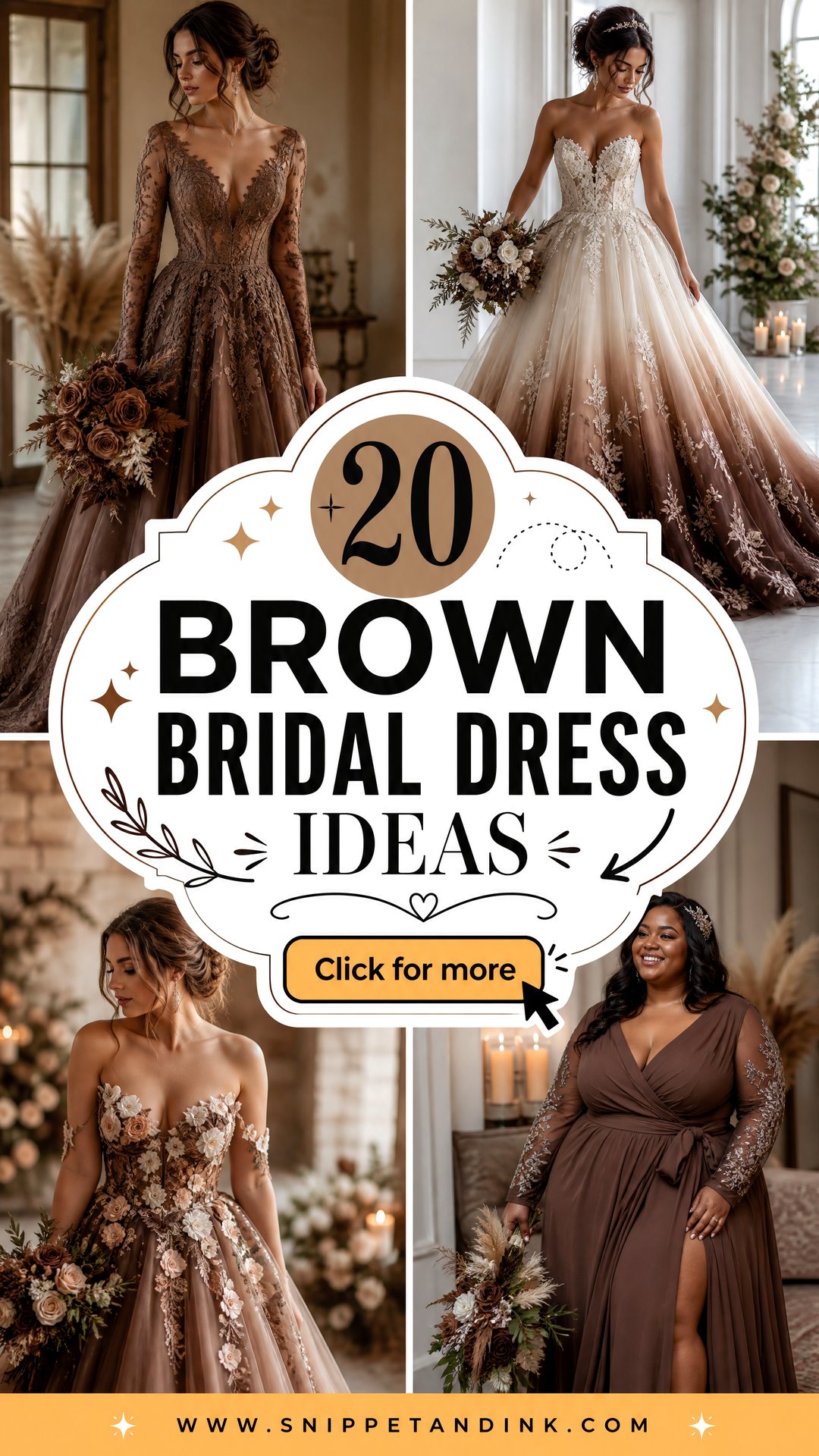 20 Brown Bridal Dress Ideas for a Stunning Modern Look - 20 Brown Bridal Dress Ideas for a Stunning Modern Look