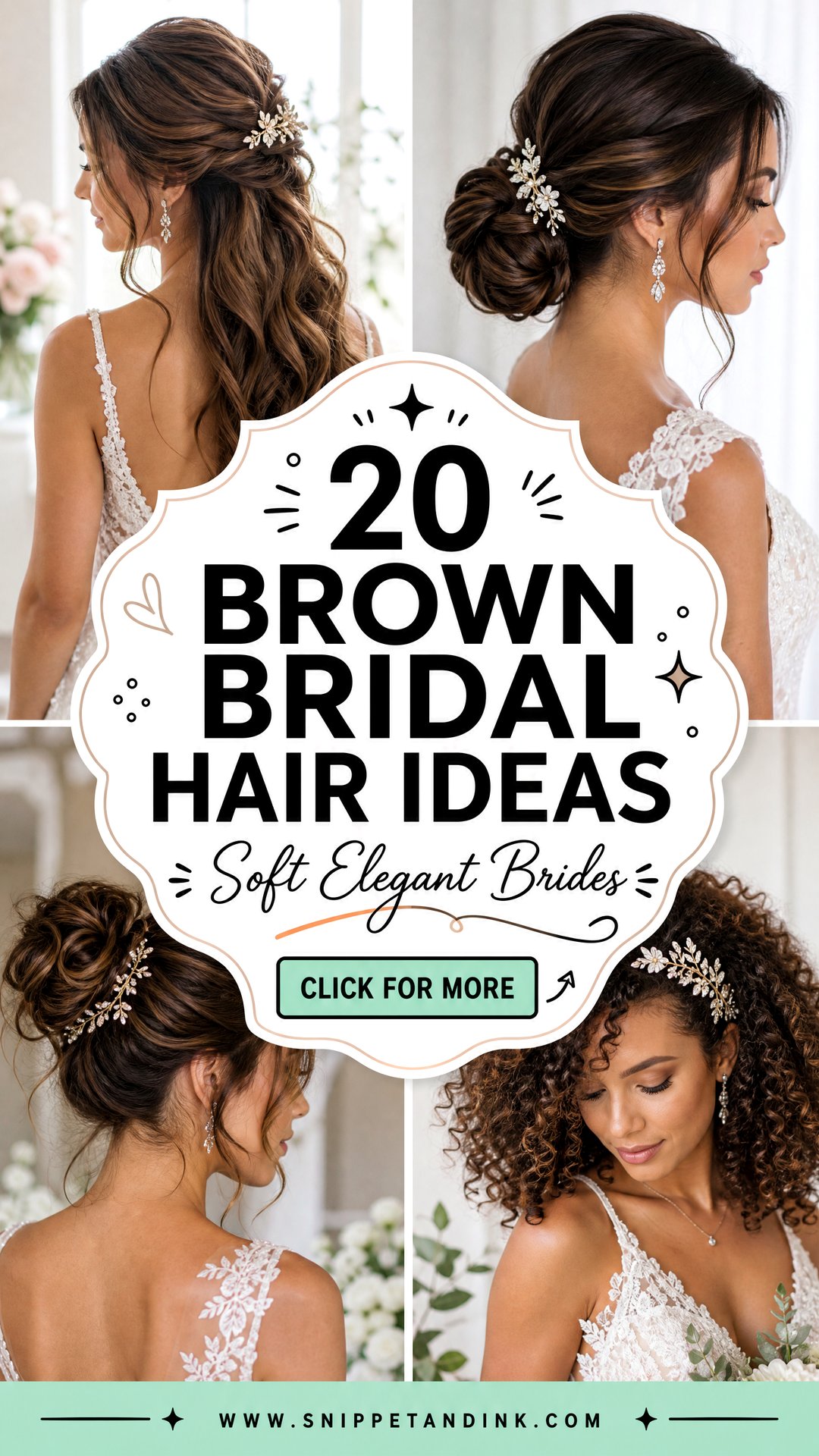 20 Brown Bridal Hair Ideas for Soft and Elegant Brides - 20 Brown Bridal Hair Ideas for Soft and Elegant Brides