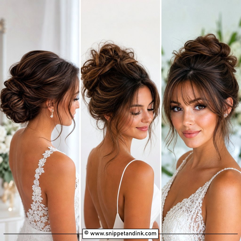 20 Brown Hair Wedding Updo Ideas for Elegant Brides