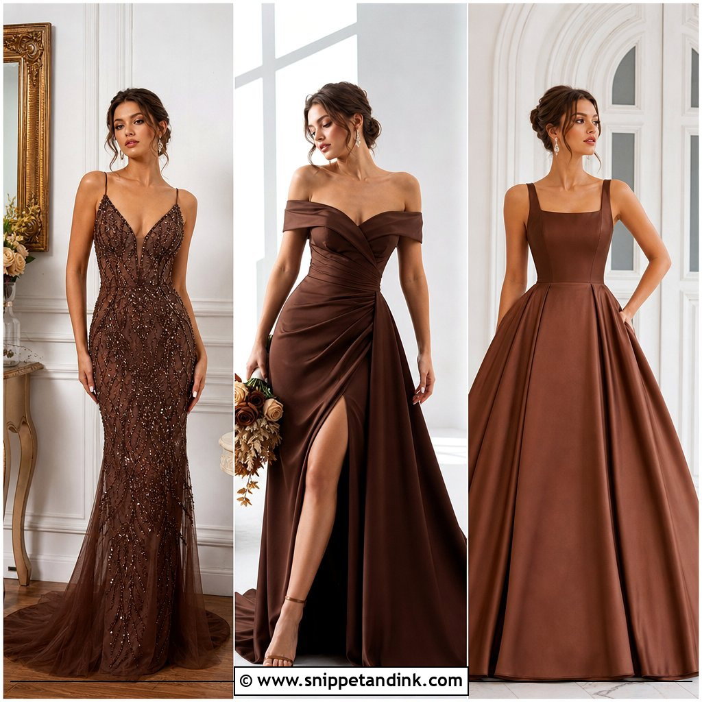 20 Brown Wedding Dresses for a Warm, Romantic Bridal Look