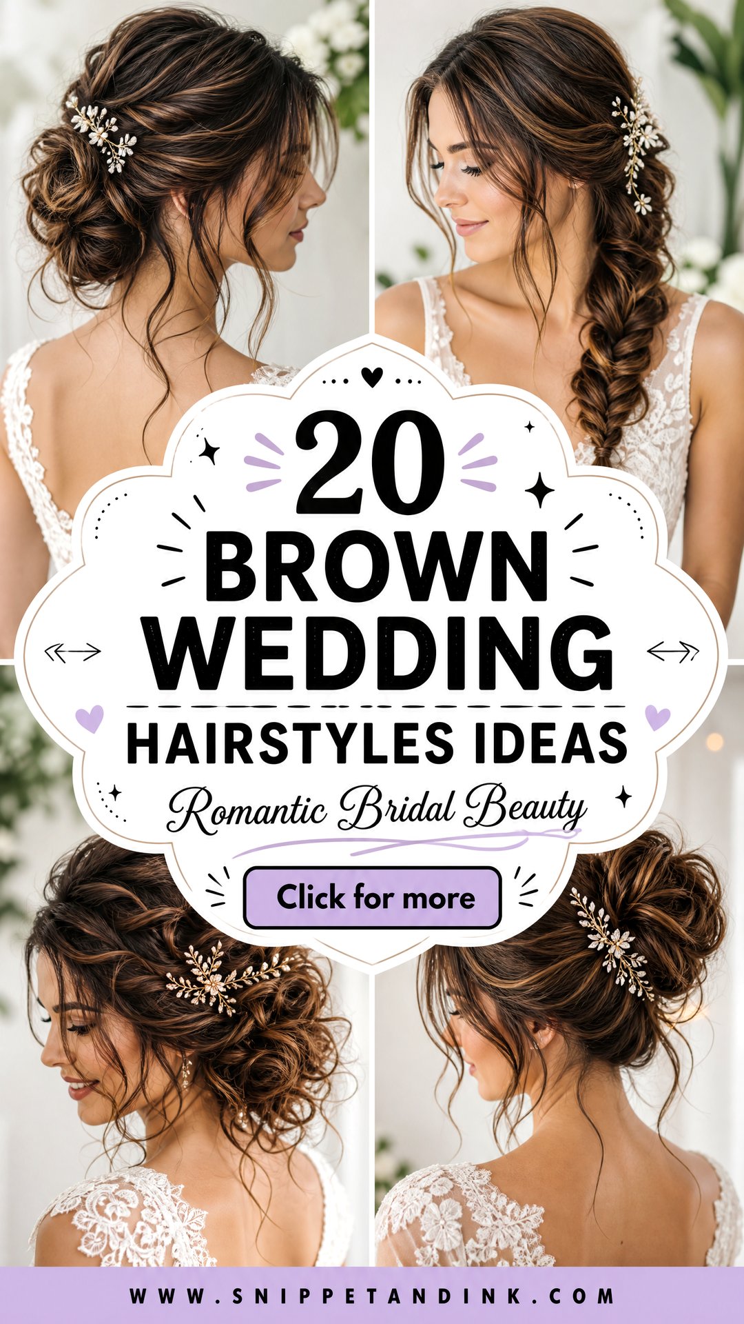 20 Brown Wedding Hairstyles for Romantic Bridal Beauty - 20 Brown Wedding Hairstyles for Romantic Bridal Beauty