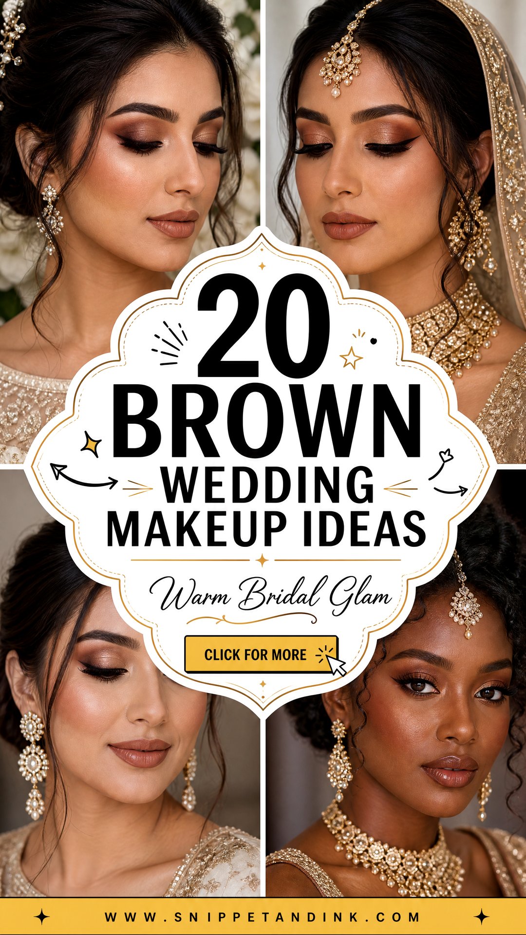 20 Brown Wedding Makeup Ideas for Warm Bridal Glam - 20 Brown Wedding Makeup Ideas for Warm Bridal Glam