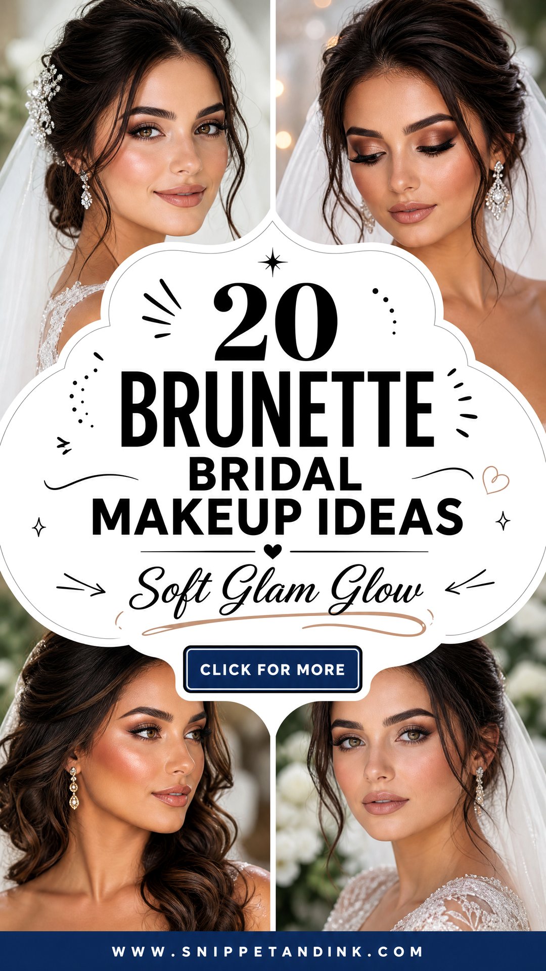 20 Brunette Bridal Makeup Ideas for Soft Glam Brides - 20 Brunette Bridal Makeup Ideas for Soft Glam Brides
