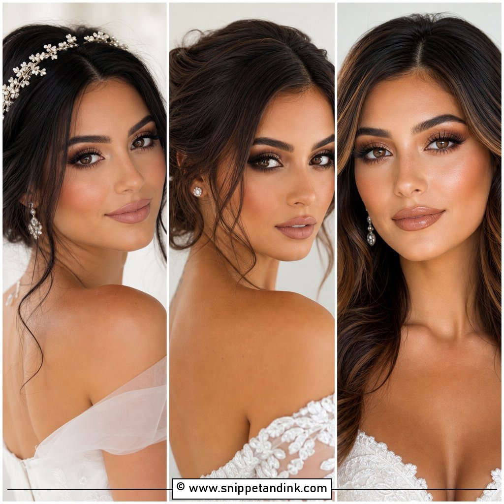 20 Brunette Bridal Makeup Ideas for Soft Glam Brides