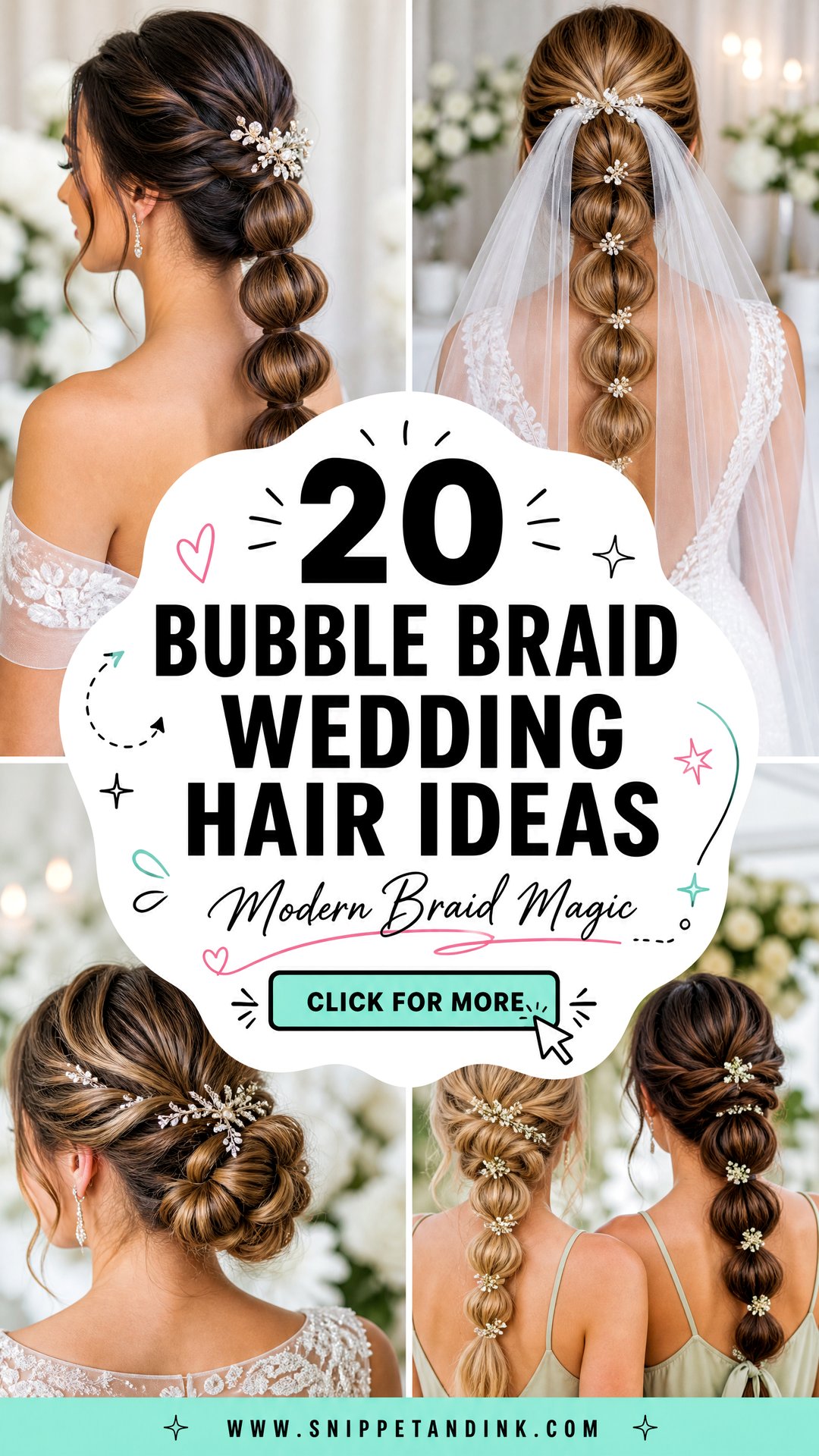 20 Bubble Braid Wedding Hair Ideas for Modern Brides - 20 Bubble Braid Wedding Hair Ideas for Modern Brides