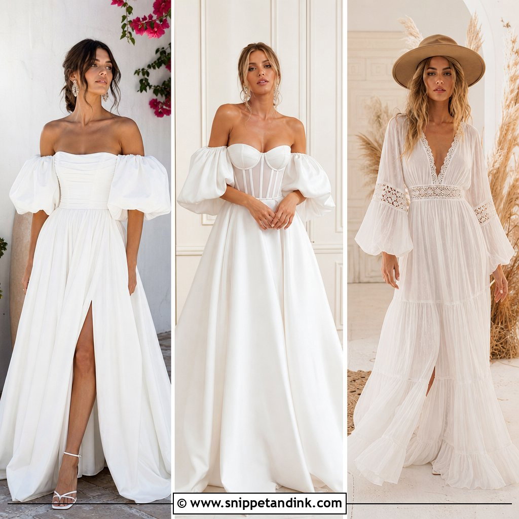 20 Bubble Sleeve Wedding Dress Ideas for Romantic Brides